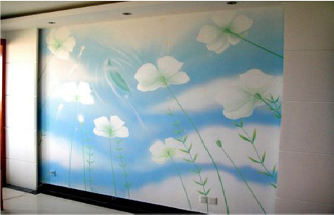  黎平画墙绘怎么画好白云的蓬松感？