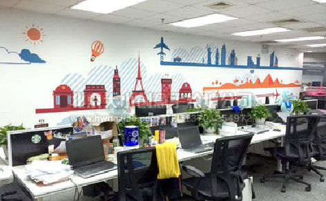 黎平教你设计办公室墙绘的方法。