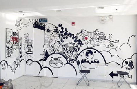  黎平手绘墙并非传统涂鸦。